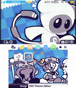 U.B. Funkeys characters. Top screen is the default screen type, bottom screen has scrolling art (not shown here). Custom file, folder and icon graphics included.