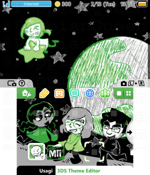 Official Miis (Wii Sports Club). Both screens are the default screen type. Custom icon and folder graphics included.