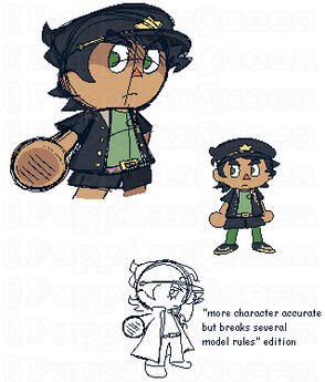 Jotaro Kujo (JoJo's Bizarre Adventure) in the style of City Folk.