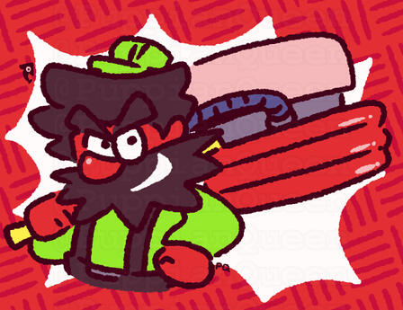 Dynamite Anton (ANTONBLAST) in this style. A commission like this would be $30.