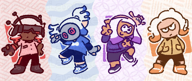 4 OCs in this style. A commission like this would be $70.